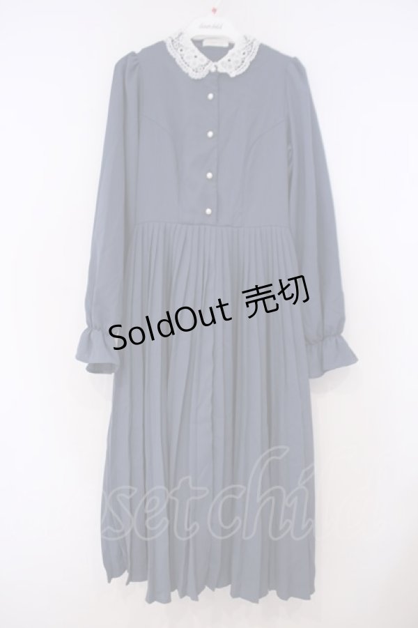 画像1: m petit by misako / AM*レースエリプリーツワンピース S アオ O-26-01-29-074-LO-OP-OW-ZT0131B (1)