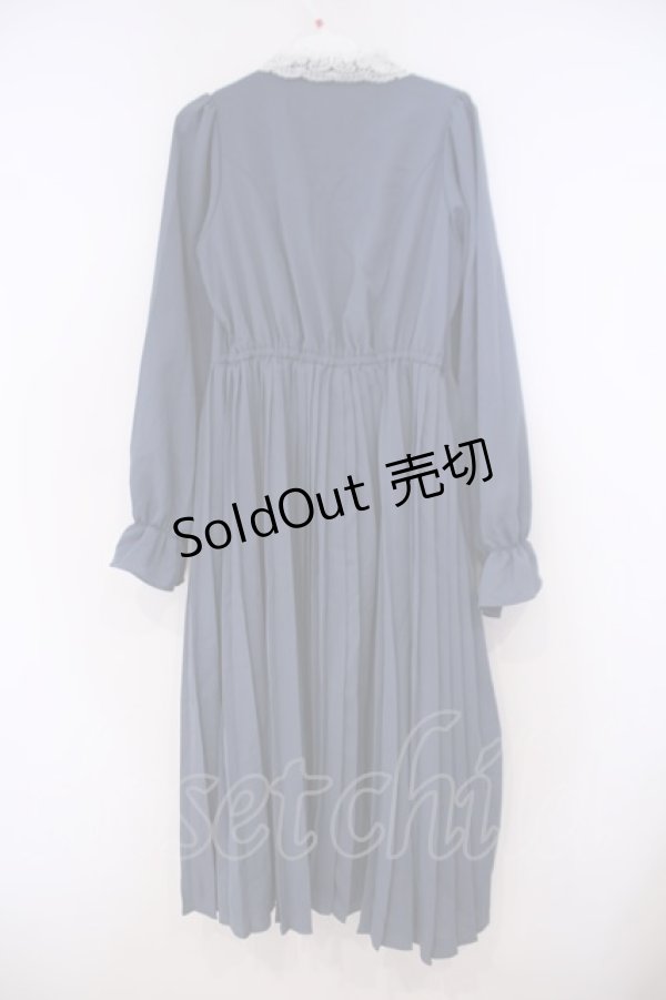 画像2: m petit by misako / AM*レースエリプリーツワンピース S アオ O-26-01-29-074-LO-OP-OW-ZT0131B (2)