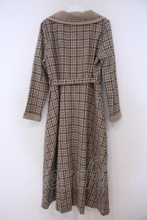 画像4: an another angelus / スモーキークレリックツイードチェックワンピース F ベージュ×ブラウン O-26-01-29-078-CA-OP-OW-OS (4)
