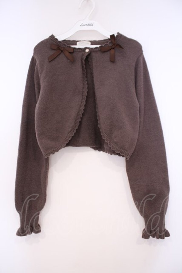 画像1: m petit by misako / AM*リボンニットボレロ S ブラウン O-26-01-29-079-LO-TO-OW-OS (1)