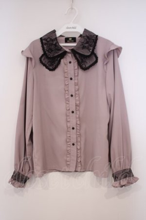 画像: Rojita / 衿レース前立てフリルブラウス  ピンク O-26-01-29-007-LO-BL-IG-OS