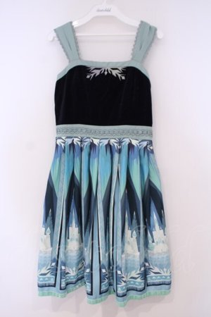 画像: Secret Honey / アレンデールタペストリーワンピース(アナと雪の女王ver) 2 グリーン O-26-01-29-088-CA-OP-OW-OS