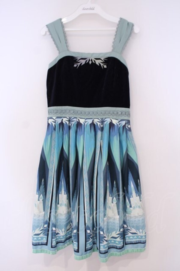 画像1: Secret Honey / アレンデールタペストリーワンピース(アナと雪の女王ver) 2 グリーン O-26-01-29-088-CA-OP-OW-OS (1)