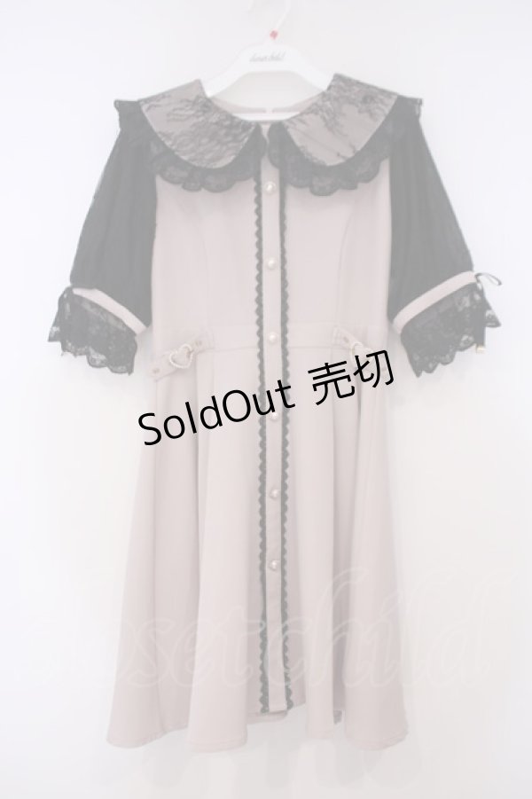 画像1: Rojita / サイドハートバックルビック衿ワンピース  ピンク×クロ O-26-01-29-008-LO-OP-IG-OS (1)