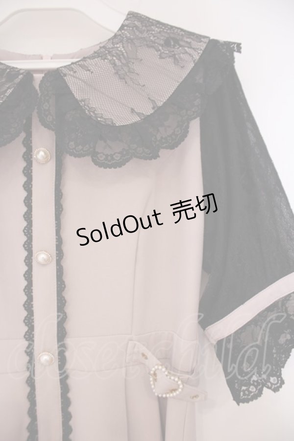 画像2: Rojita / サイドハートバックルビック衿ワンピース  ピンク×クロ O-26-01-29-008-LO-OP-IG-OS (2)