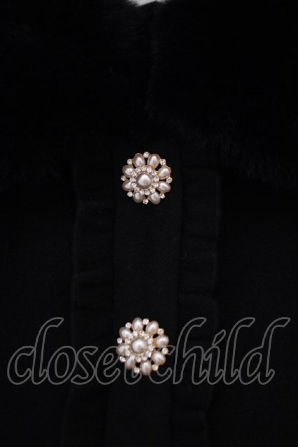 画像2: Rojita / ビジュ釦襟ファーコート F クロ O-26-01-29-009-LO-CO-OW-OS (2)