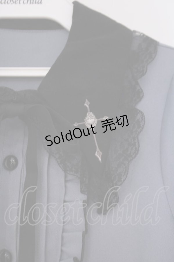 画像2: DearMyLove / クロス刺繍襟ブラウス M ブルー O-26-01-29-010-EL-BL-OW-OS (2)