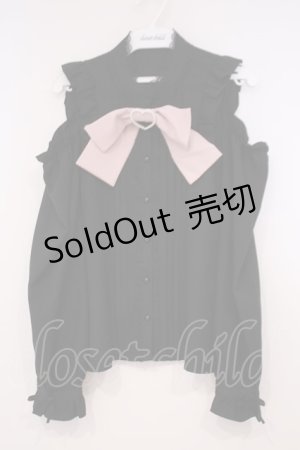 画像: DearMyLove / ハートバックルリボンオフショルブラウス M クロ×ピンク O-26-01-29-012-EL-BL-OW-OS
