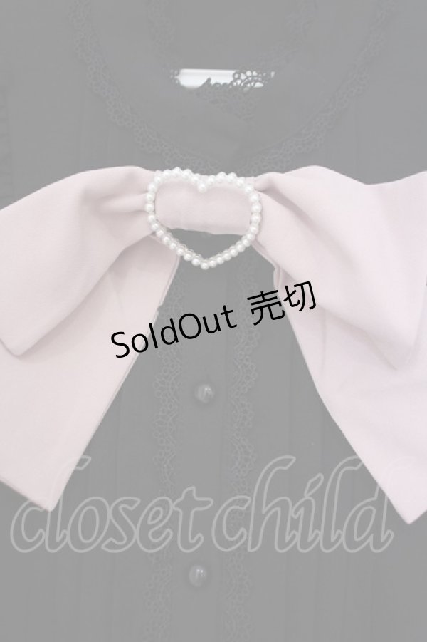 画像2: DearMyLove / ハートバックルリボンオフショルブラウス M クロ×ピンク O-26-01-29-012-EL-BL-OW-OS (2)