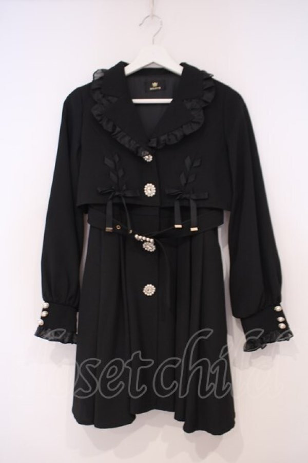 画像1: Rojita / シアーフリルトレンチコート F クロ O-26-01-29-013-LO-CO-OW-OS (1)