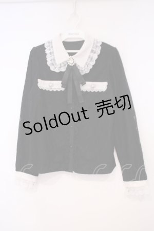 画像: DearMyLove / ビジューブローチレースブラウス M クロ O-26-01-29-014-EL-BL-OW-OS