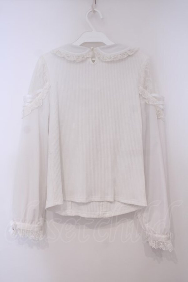 画像4: LIZ LISA / ティアラリボンリブカットブラウス 0 シロ O-26-01-29-015-LO-TO-OW-OS (4)