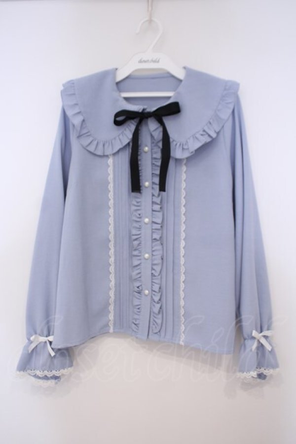 画像1: DearMyLove / フリルたっぷりうさ耳ロリータブラウス M サックス O-26-01-29-016-EL-BL-OW-OS (1)