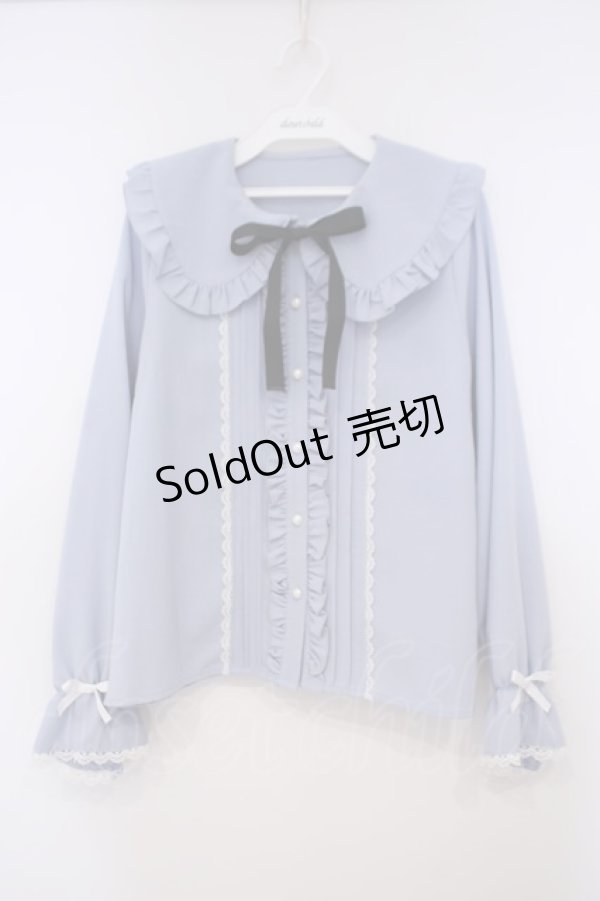 画像1: DearMyLove / フリルたっぷりうさ耳ロリータブラウス M サックス O-26-01-29-016-EL-BL-OW-OS (1)