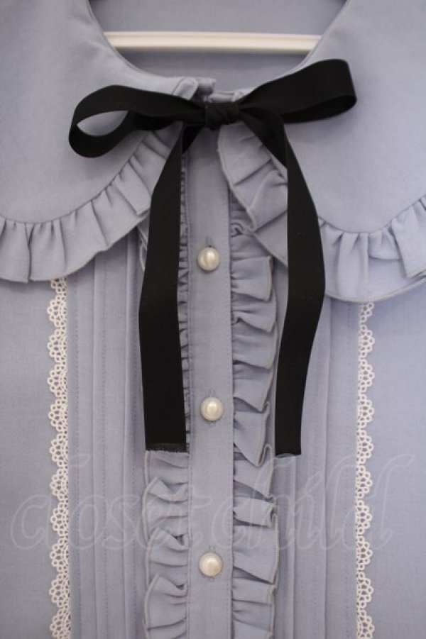 画像2: DearMyLove / フリルたっぷりうさ耳ロリータブラウス M サックス O-26-01-29-016-EL-BL-OW-OS (2)