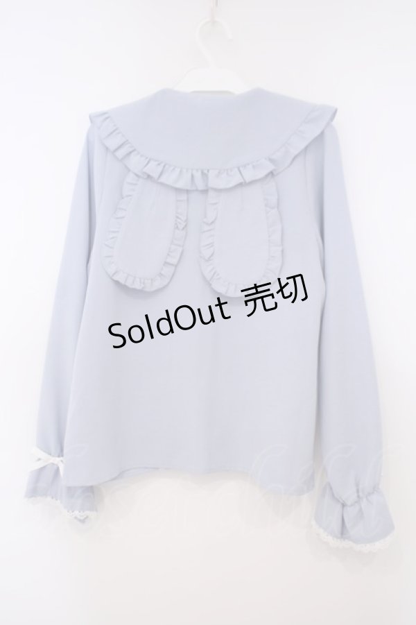 画像3: DearMyLove / フリルたっぷりうさ耳ロリータブラウス M サックス O-26-01-29-016-EL-BL-OW-OS (3)