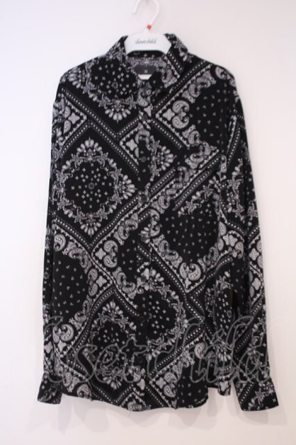 画像1: Jamie エーエヌケー / バンダナプリントシャツ  クロ O-26-01-29-018-LO-BL-OW-OS (1)