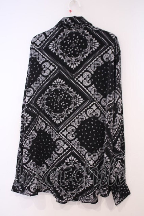 画像2: Jamie エーエヌケー / バンダナプリントシャツ  クロ O-26-01-29-018-LO-BL-OW-OS (2)