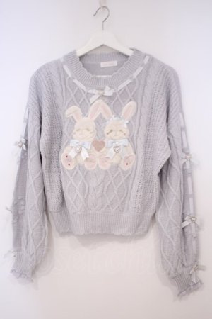 画像: LIZ LISA / Twin Bunniesニットトップス 0 サックス O-26-01-29-020-LO-TO-OW-ZT0131B