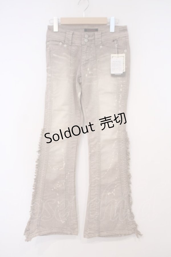 画像1: ALGONQUINS / サイドフリンジブリーチパンツ 1 カーキイエロー O-26-01-29-021-AL-PA-OW-OS (1)