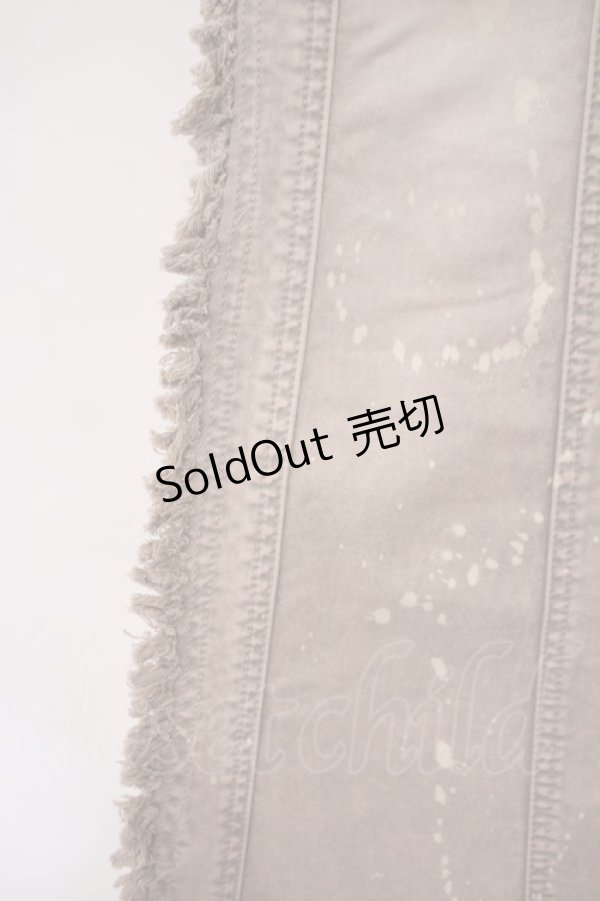 画像2: ALGONQUINS / サイドフリンジブリーチパンツ 1 カーキイエロー O-26-01-29-021-AL-PA-OW-OS (2)