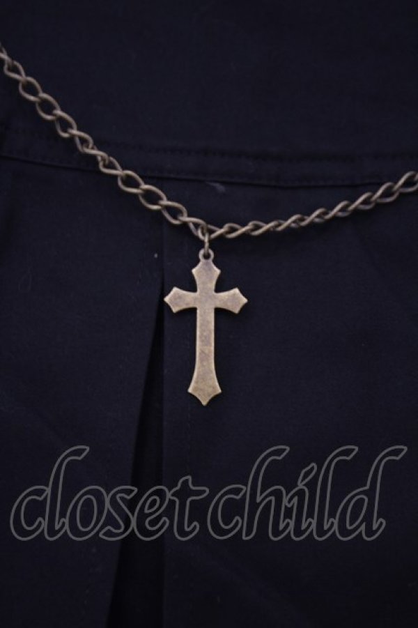 画像2: BPN / クロスチェーン付きアシメプリーツスカート M ブラック O-26-01-29-024-GO-SK-OW-OS (2)