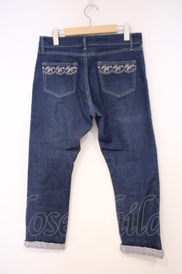 画像2: axes femme / 花刺 ボーイフレンドデニムパンツ L インディゴ O-26-01-29-026-AX-PA-OW-OS (2)