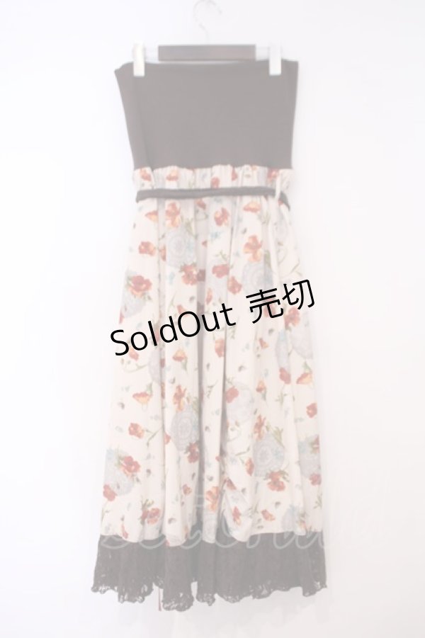 画像2: axes femme / 花柄2WAYスカート M キナリ×ブラウン O-26-01-29-028-AX-SK-OW-OS (2)