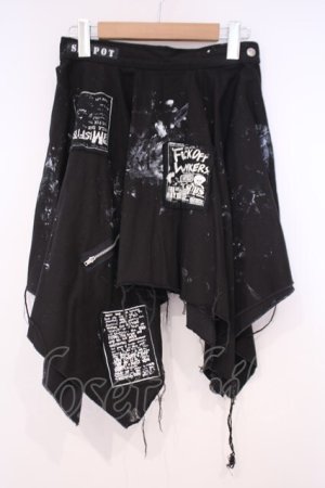 画像: SEX POT ReVeNGe / パッチ配色ランダムカットスカート L ブラック O-26-01-29-030-SP-SK-OW-OS