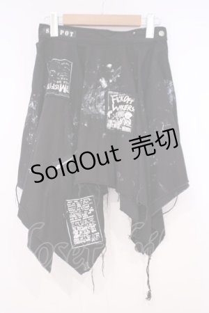 画像: SEX POT ReVeNGe / パッチ配色ランダムカットスカート L ブラック O-26-01-29-030-SP-SK-OW-OS