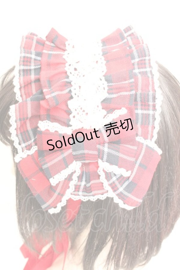 画像2: axes femme kawaii / タータンチェックヘッドドレス  アカ O-26-01-30-005-AX-AC-IG-ZT0204J (2)