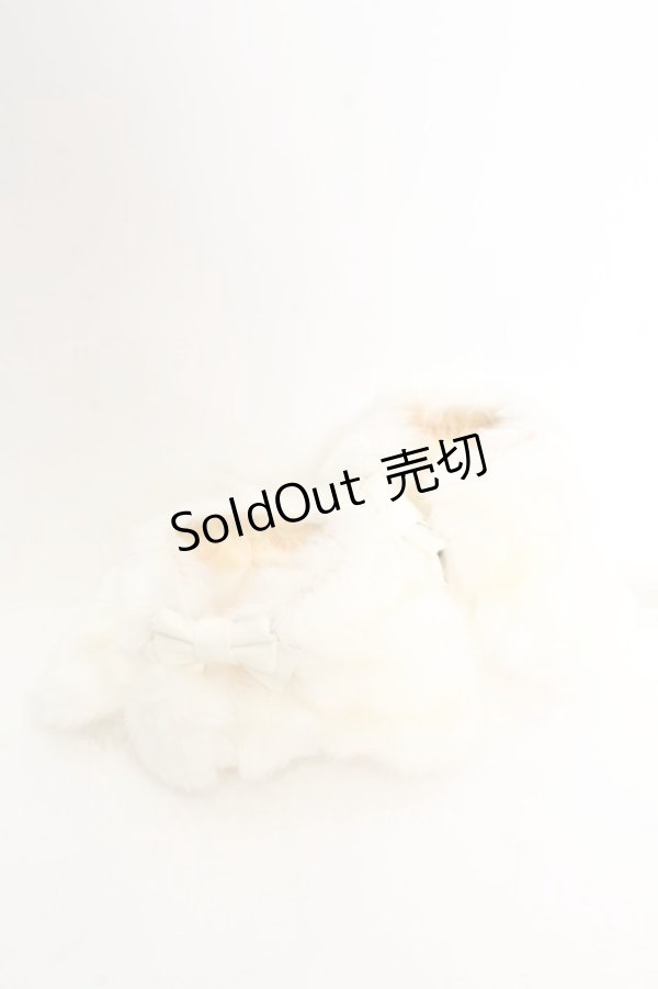 画像1: BABY,THE STARS SHINE BRIGHT / ファーのポンポンリボンアンクルカバー  シロ O-26-01-30-047-BA-ZA-IG-OS (1)