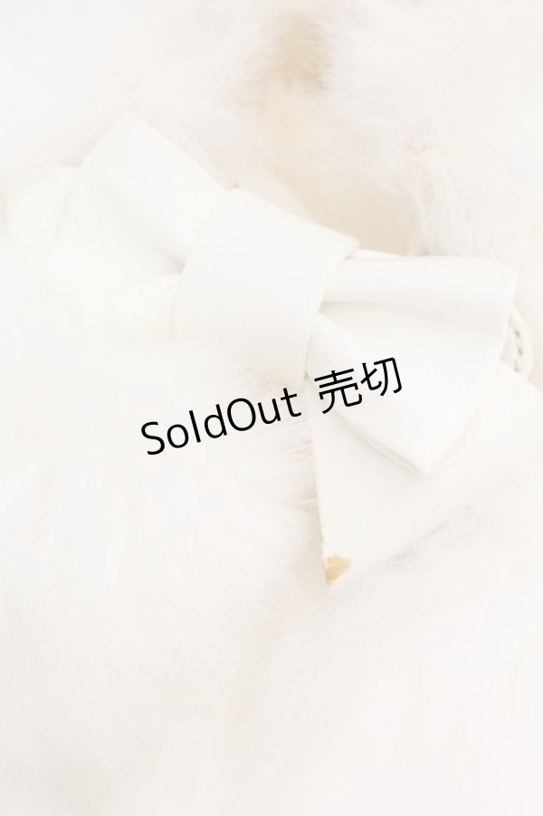 画像2: BABY,THE STARS SHINE BRIGHT / ファーのポンポンリボンアンクルカバー  シロ O-26-01-30-047-BA-ZA-IG-OS (2)