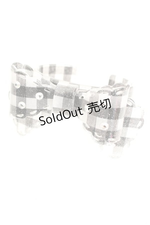 画像1: BABY,THE STARS SHINE BRIGHT / ギンガムリボンブレスレット  クロ O-26-01-30-055-BA-AC-OW-ZT575-F006 (1)