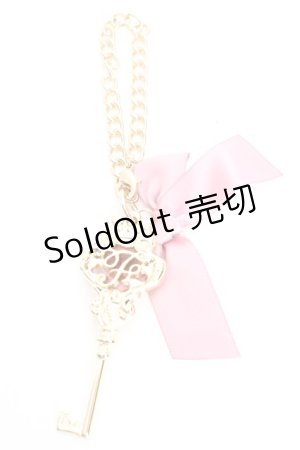 画像: Maison de FLEUR / リボンキーチャーム  ピンク×ゴールド O-26-01-30-060-LO-ZA-OW-OS