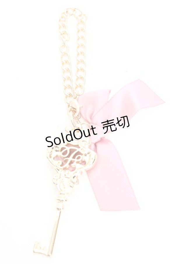 画像1: Maison de FLEUR / リボンキーチャーム  ピンク×ゴールド O-26-01-30-060-LO-ZA-OW-OS (1)
