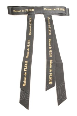 画像: Maison de FLEUR / ブランドロゴバレッタ  クロ O-26-01-30-061-LO-ZA-OW-OS