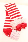 画像2: Angelic Pretty / ストロベリィボーダーハイソックス  アカ O-26-01-30-065-AP-ZA-OW-OS (2)