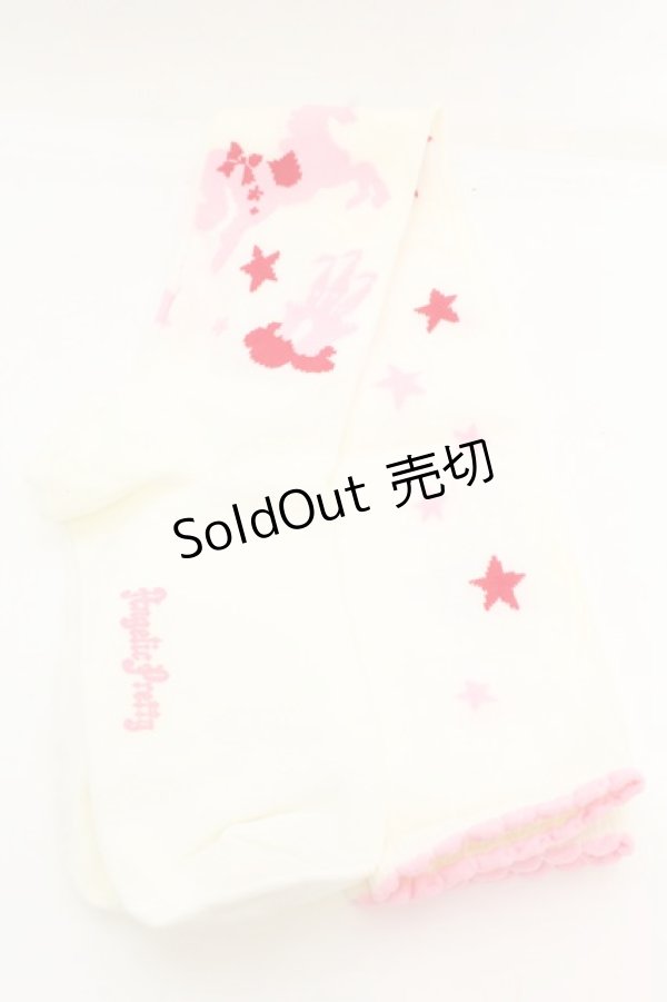 画像1: Angelic Pretty / エンジェルポニーオーバーニーソックス  シロ×ピンク O-26-01-30-068-AP-ZA-OW-OS (1)