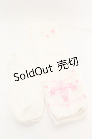 画像: BABY,THE STARS SHINE BRIGHT / サーカス柄オーバーニーソックス  シロ×ピンク O-26-01-30-069-BA-ZA-OW-OS