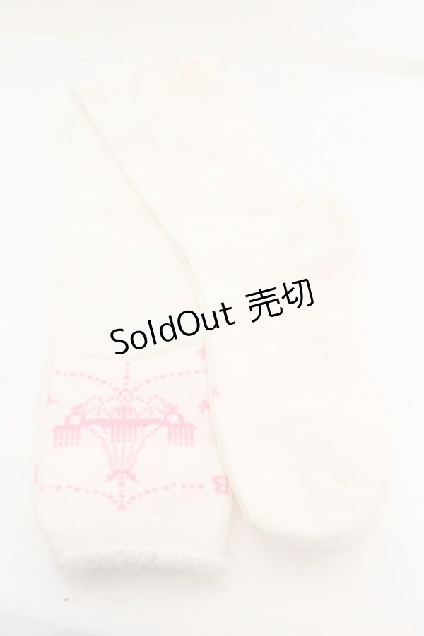 画像2: BABY,THE STARS SHINE BRIGHT / サーカス柄オーバーニーソックス  シロ×ピンク O-26-01-30-069-BA-ZA-OW-OS (2)