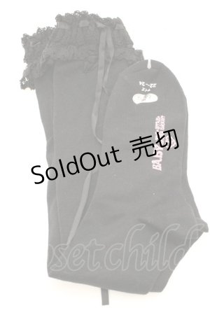 画像: BABY,THE STARS SHINE BRIGHT / リボン通しレースハイソックス  クロ O-26-01-30-071-BA-ZA-OW-OS