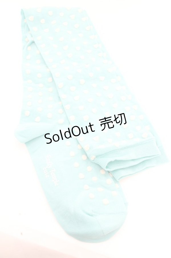 画像1: Emily Temple cute / 水玉オーバーニー  ミントブルー O-26-01-30-074-ET-ZA-OW-OS (1)