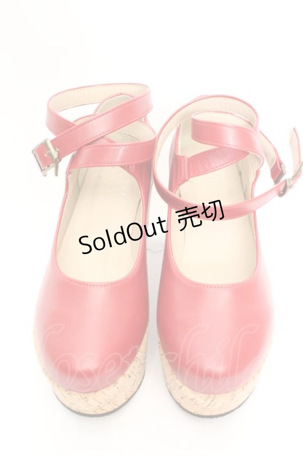 画像2: an another angelus / クロスストラップ厚底パンプス S アカ O-26-01-30-080-CA-SH-IG-OS (2)