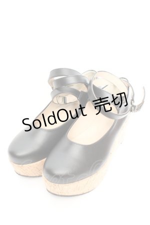 画像: an another angelus / クロスストラップ厚底パンプス M クロ O-26-01-30-081-CA-SH-IG-ZTK034