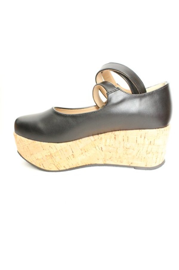 画像8: an another angelus / クロスストラップ厚底パンプス M クロ O-26-01-30-081-CA-SH-IG-OS (8)