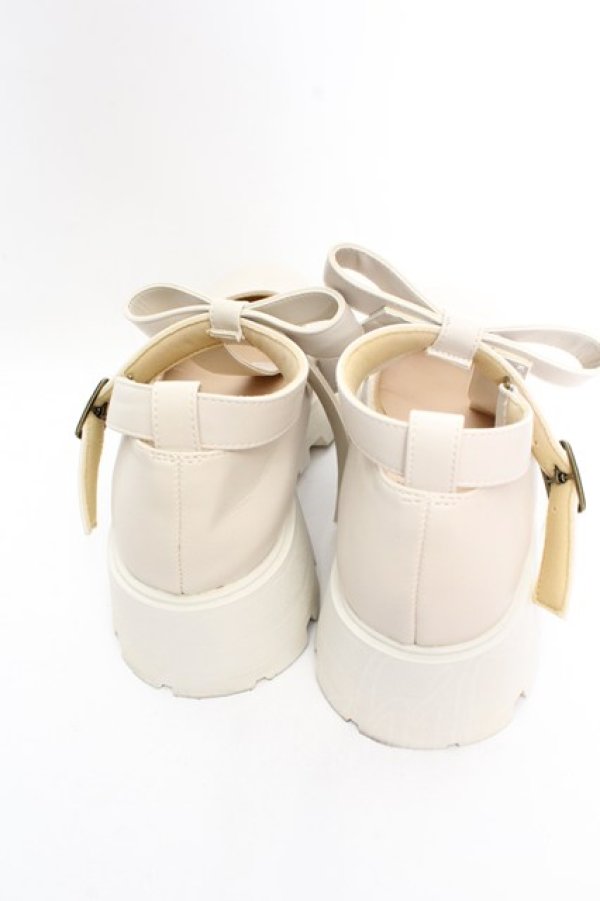 画像3: Fi.n.t / ビッグリボン厚底パンプス M アイボリー O-26-01-30-082-CA-SH-IG-OS (3)