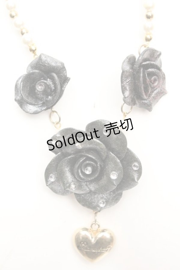 画像1: metamorphose / ローズネックレス  クロ O-26-01-30-085-ME-AC-OW-OS (1)
