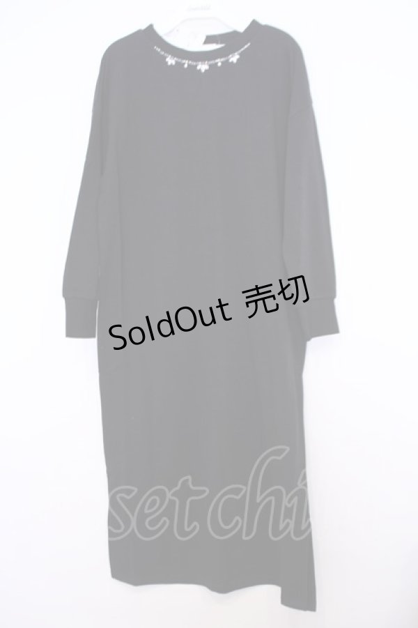 画像1: axes femme / 裏起毛素材カットワンピース  クロ O-26-01-30-1033-AX-OP-IG-OS (1)