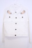 画像1: axes femme / 花刺繍デニムジャケット  シロ O-26-01-30-1037-AX-JA-IG-OS (1)